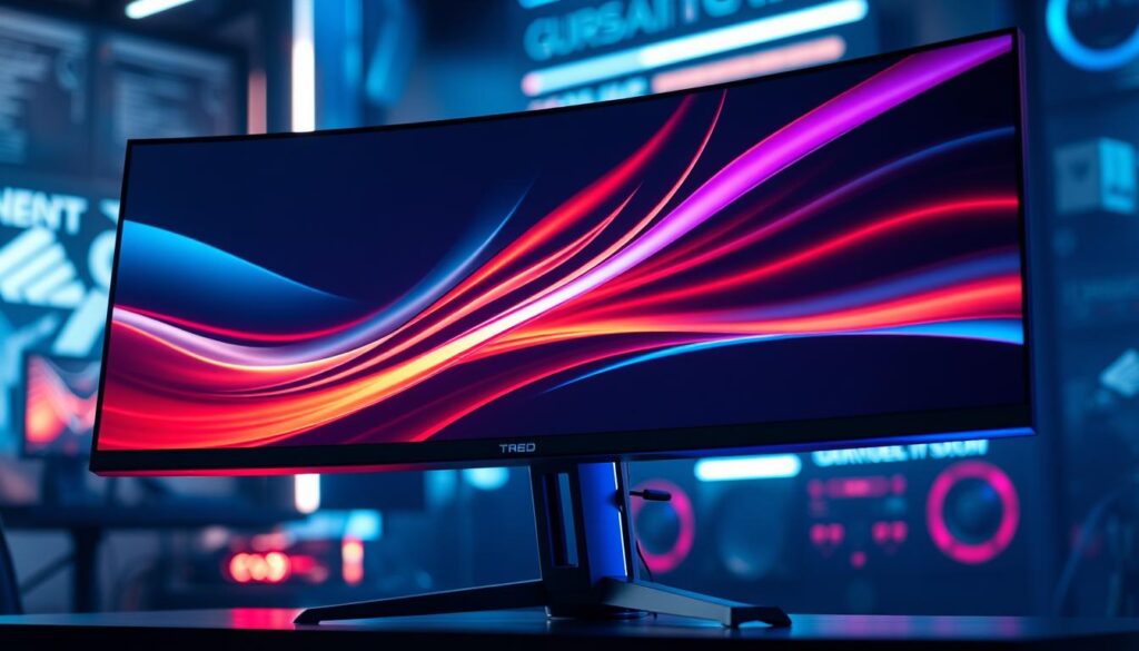 Modernes Design eines Curved Gaming Monitors