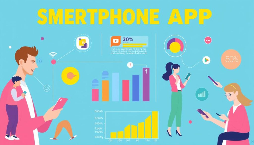 Mobile Anwendung Nutzungsgrafik