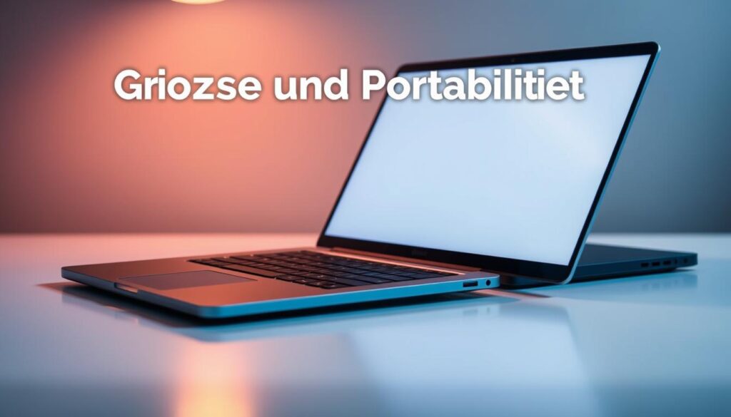 Größe und Portabilität Unterschied Laptop Notebook