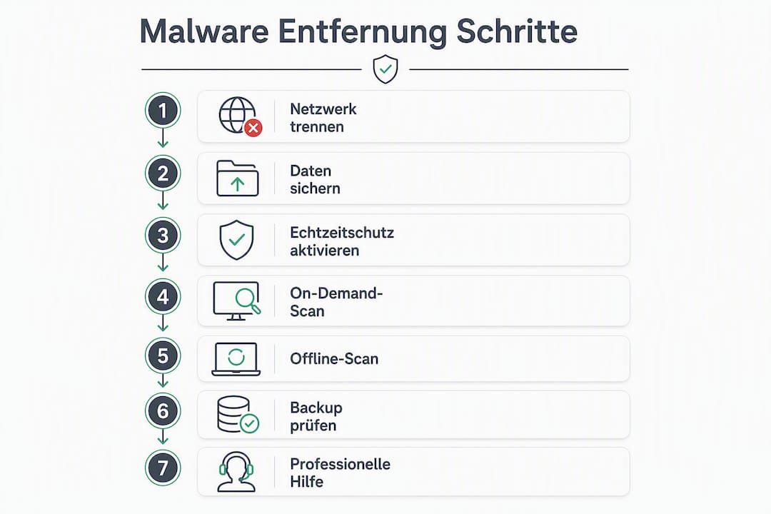 Schritt-für-Schritt-Anleitung: So entfernen Sie Malware effektiv (Infografik)
