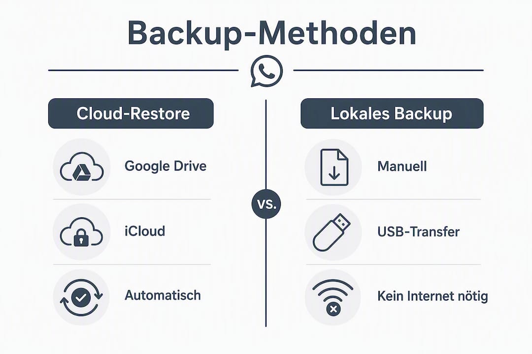 Diese Infografik zeigt die Unterschiede zwischen Cloud- und lokalen Backups auf einen Blick.