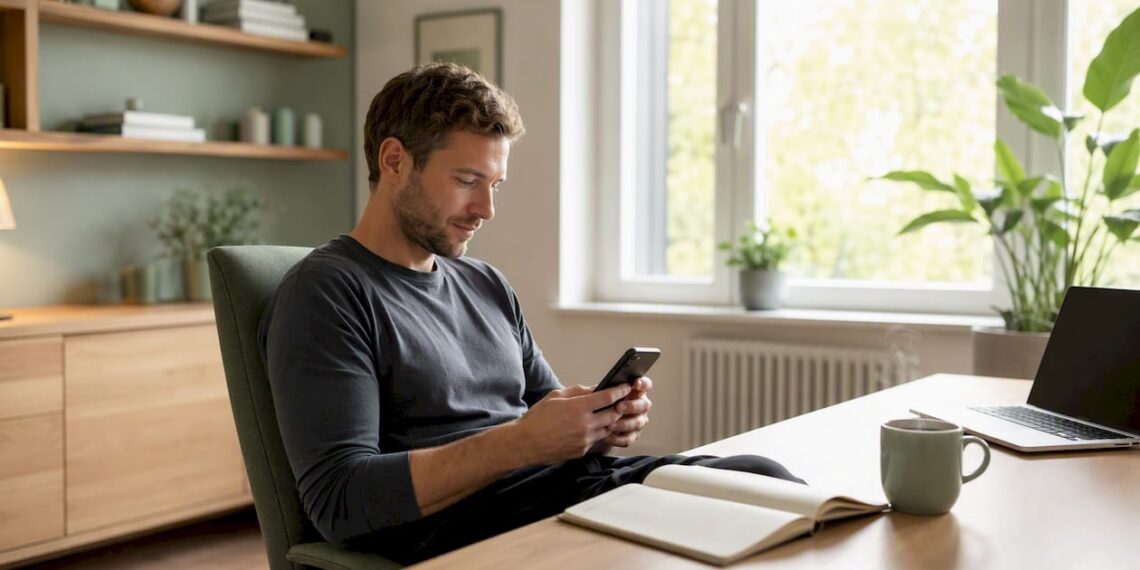 Jemand leert den Papierkorb auf seinem Android-Smartphone
