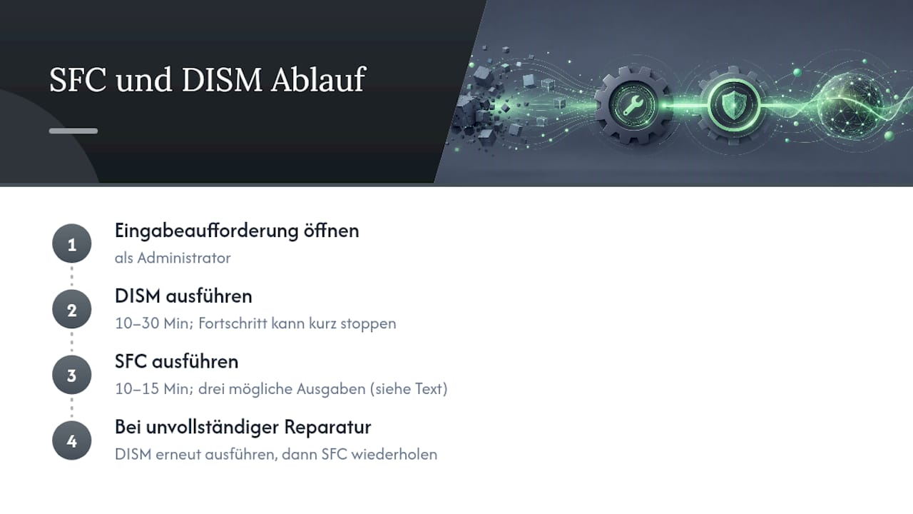Schritt 3: SFC und DISM zur Systemreparatur einsetzen — overview diagram