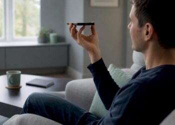 Hände ziehen das Smartphone-Ladegerät aus der Steckdose