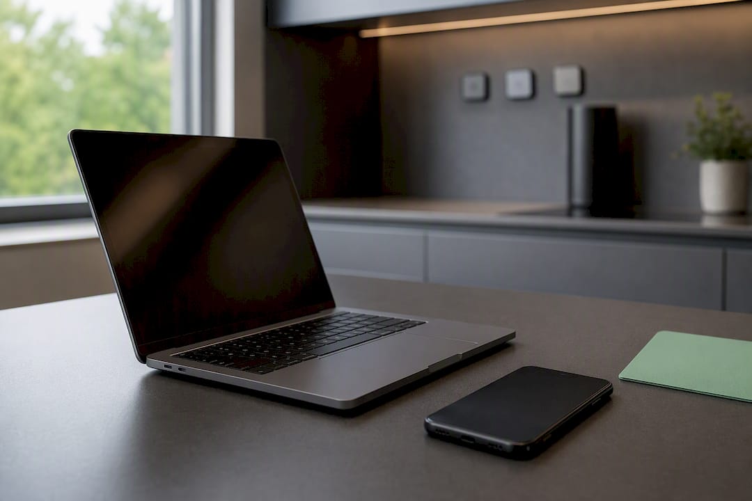 Vergleich des Speichers von Laptop und Smartphone