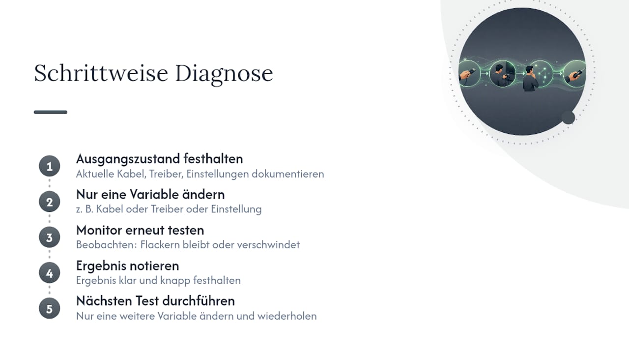 Schrittweiser Diagnoseablauf mit einer Variablen