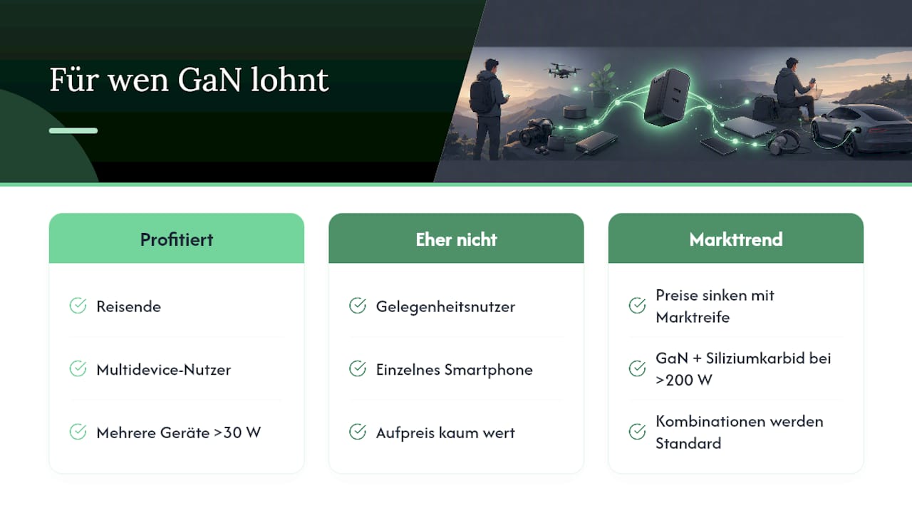 Fazit: Für wen sich GaN wirklich lohnt — overview diagram