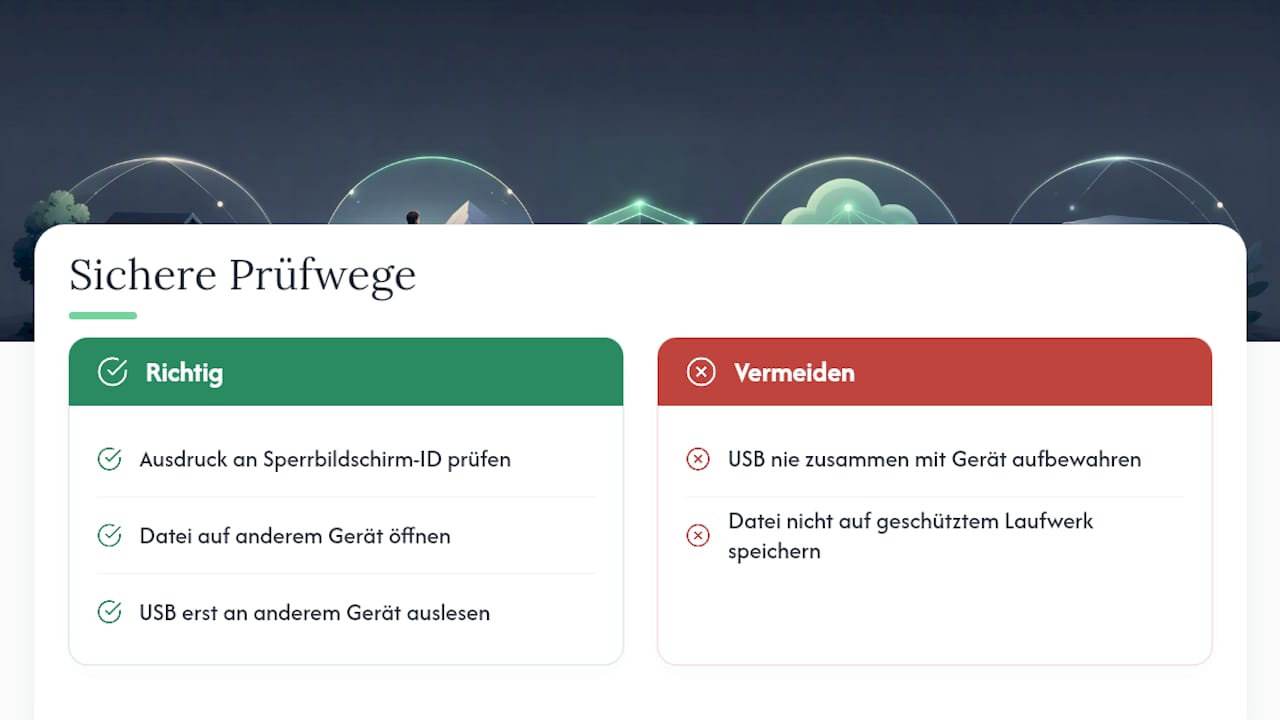 Sicherer Prüfprozess für drei Schlüsselträger