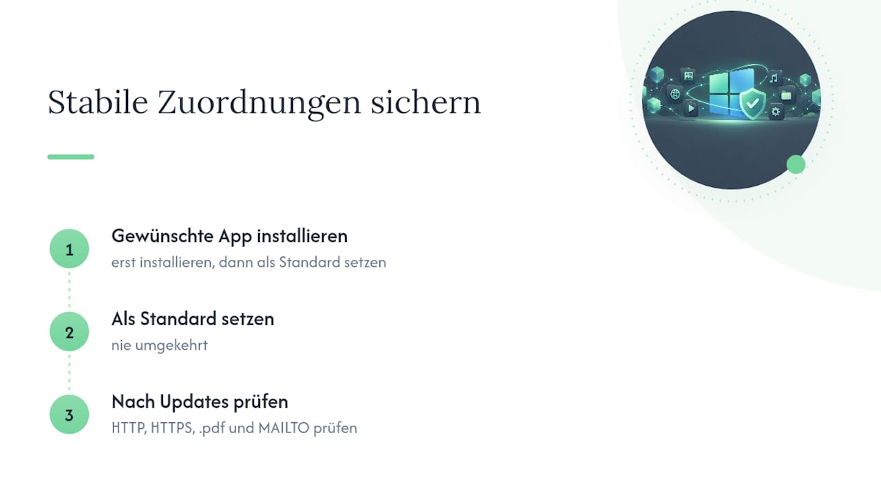 Ablauf und vier zentrale Standardzuordnungen