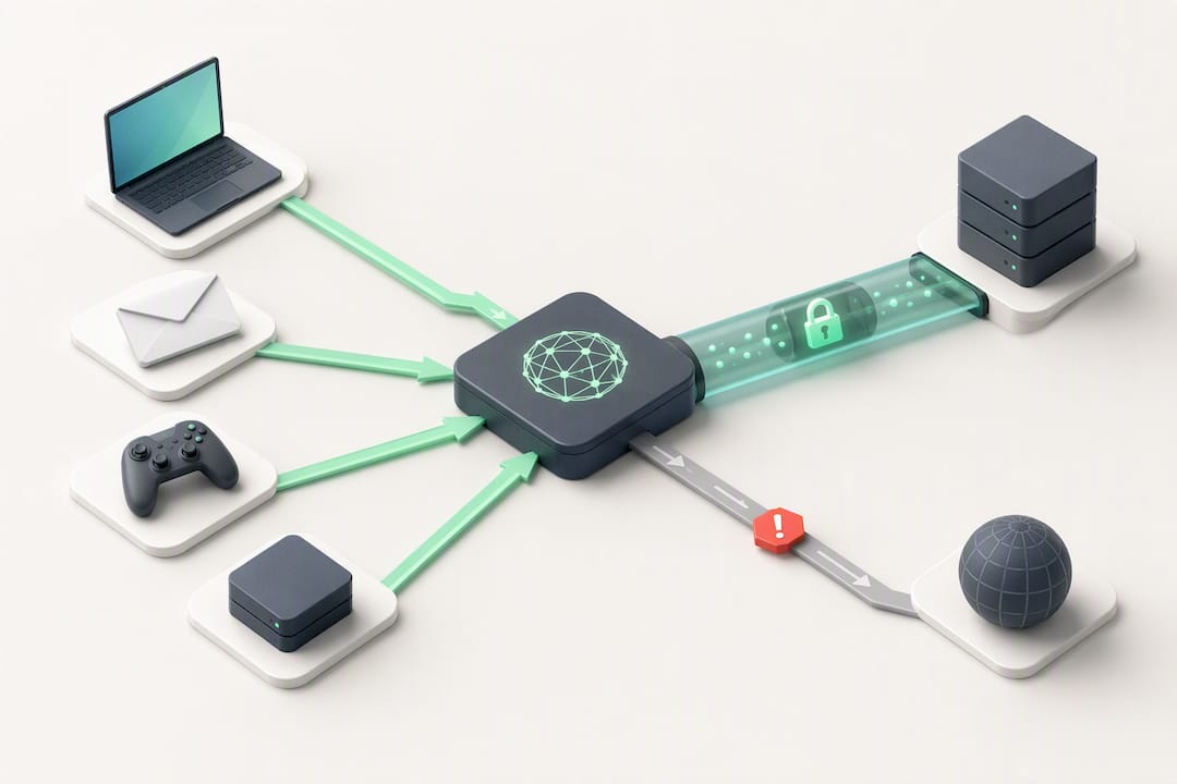 Abbildung zeigt getrennte DNS-Routen für Anwendungen
