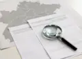 Karte der Schweiz mit Kantonen und Unterlagen zur Firmenverteilung im Handelsregister