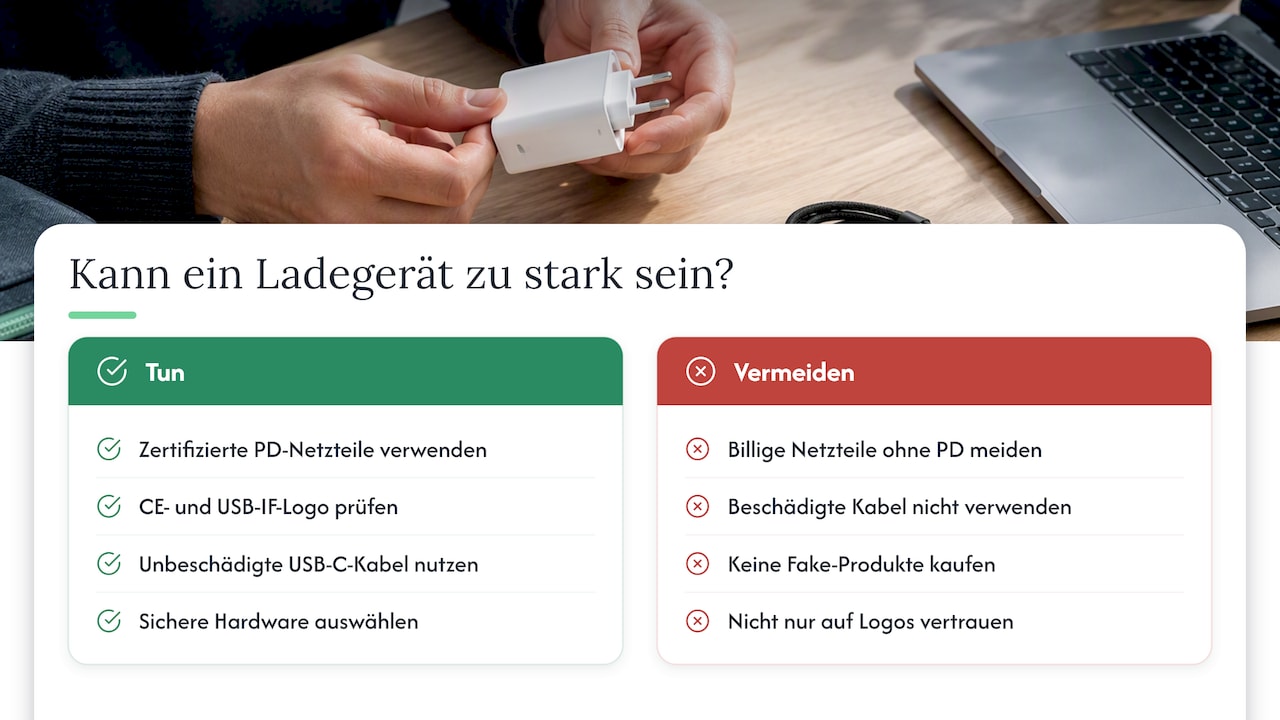 Kann ein USB-C Ladegerät zu stark sein? — overview diagram