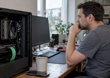 Benutzer überprüft die CPU-Temperatur am Windows-PC