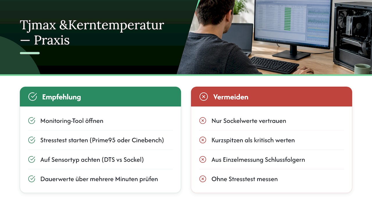 Werte interpretieren: Tjmax, Kerntemperatur und was normal ist — overview diagram