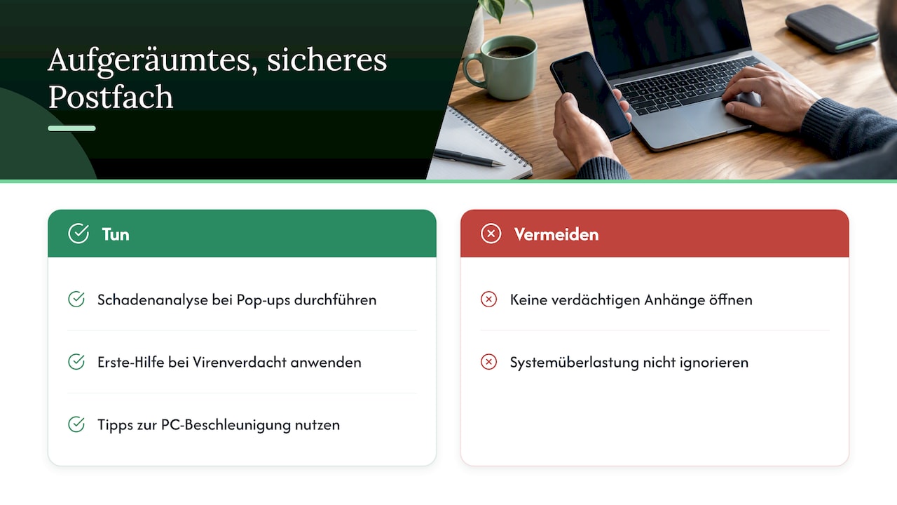 Sorgen Sie mit uns für ein aufgeräumtes, sicheres Postfach — overview diagram