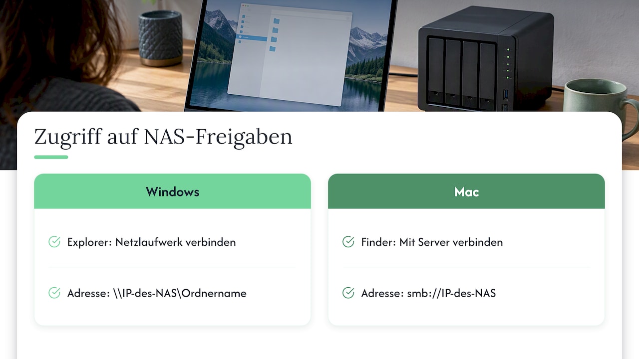Windows- und Mac-Zugriff auf NAS-Freigaben