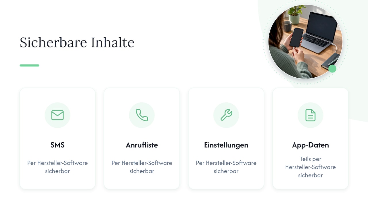 Mögliche Datentypen einer Hersteller-Sicherung