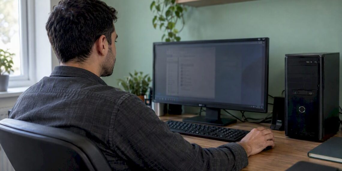 Der Anwender startet SCANPST am Windows-Desktop-PC